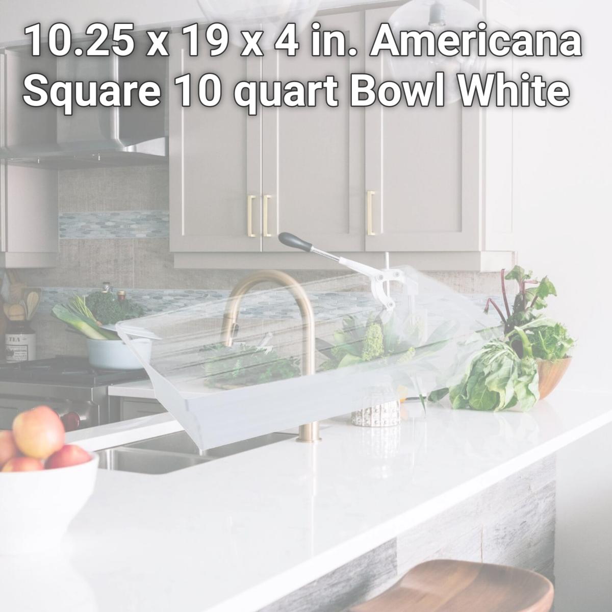 Picture of Bon Chef 53105WHITE 10.25 x 19 x 4 in. Americana Square 10 quart Bowl, White