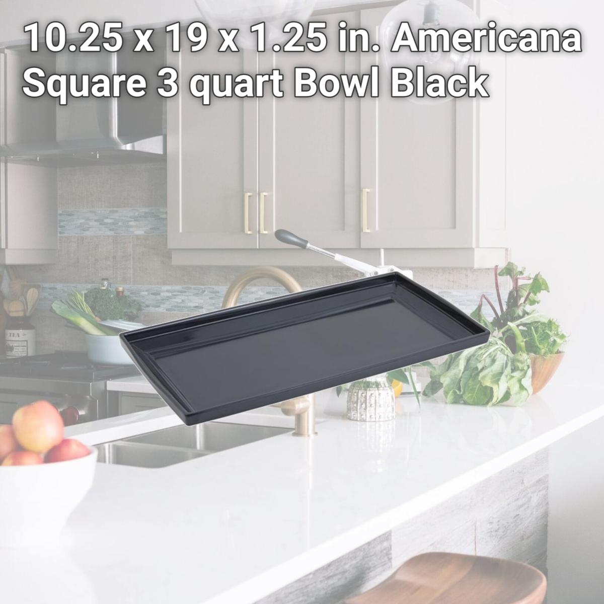 Picture of Bon Chef 53106BLACK 10.25 x 19 x 1.25 in. Americana Square 3 quart Bowl, Black