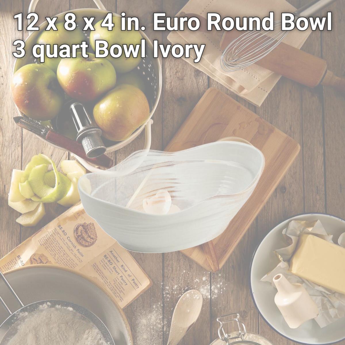 Picture of Bon Chef 53205IVORY 12 x 8 x 4 in. Euro Round Bowl 3 quart Bowl, Ivory