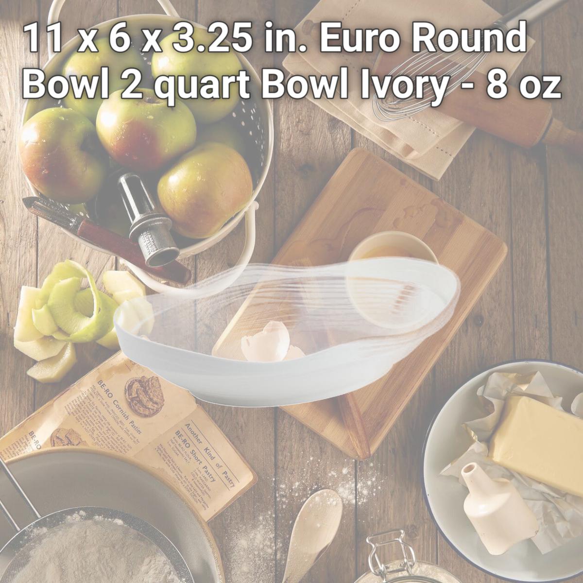 Picture of Bon Chef 53207IVORY 11 x 6 x 3.25 in. Euro Round Bowl 2 quart Bowl, Ivory - 8 oz