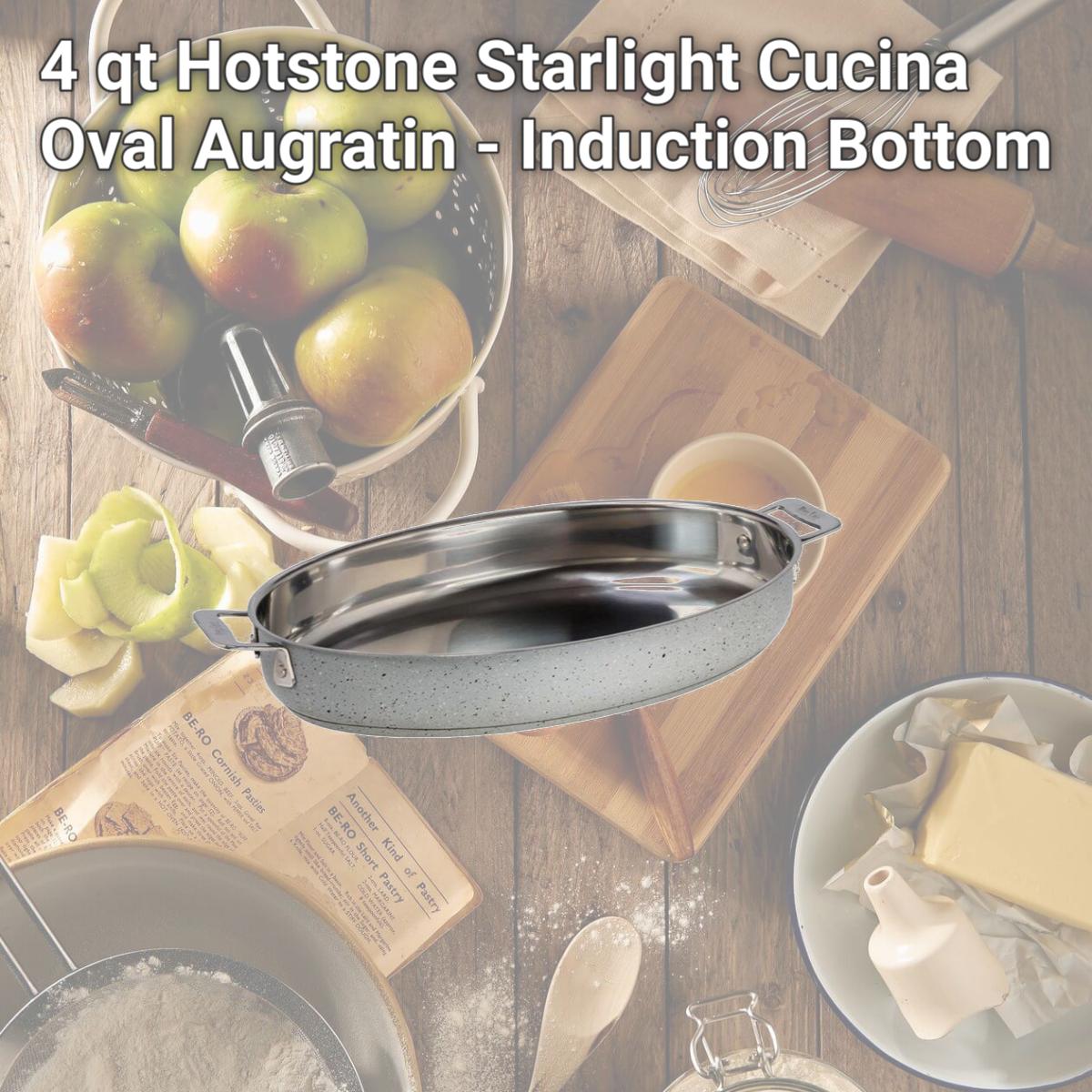 Picture of Bon Chef 60018STARLIGHT 4 qt Hotstone Starlight Cucina Oval Augratin - Induction Bottom