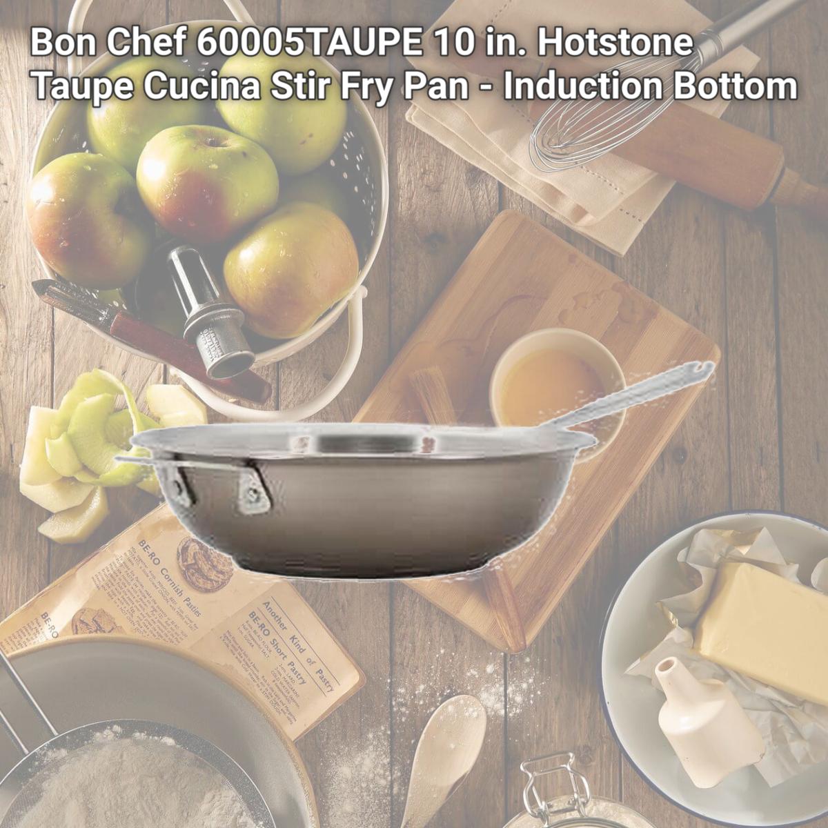 Picture of Bon Chef 60005TAUPE 10 in. Hotstone Taupe Cucina Stir Fry Pan - Induction Bottom