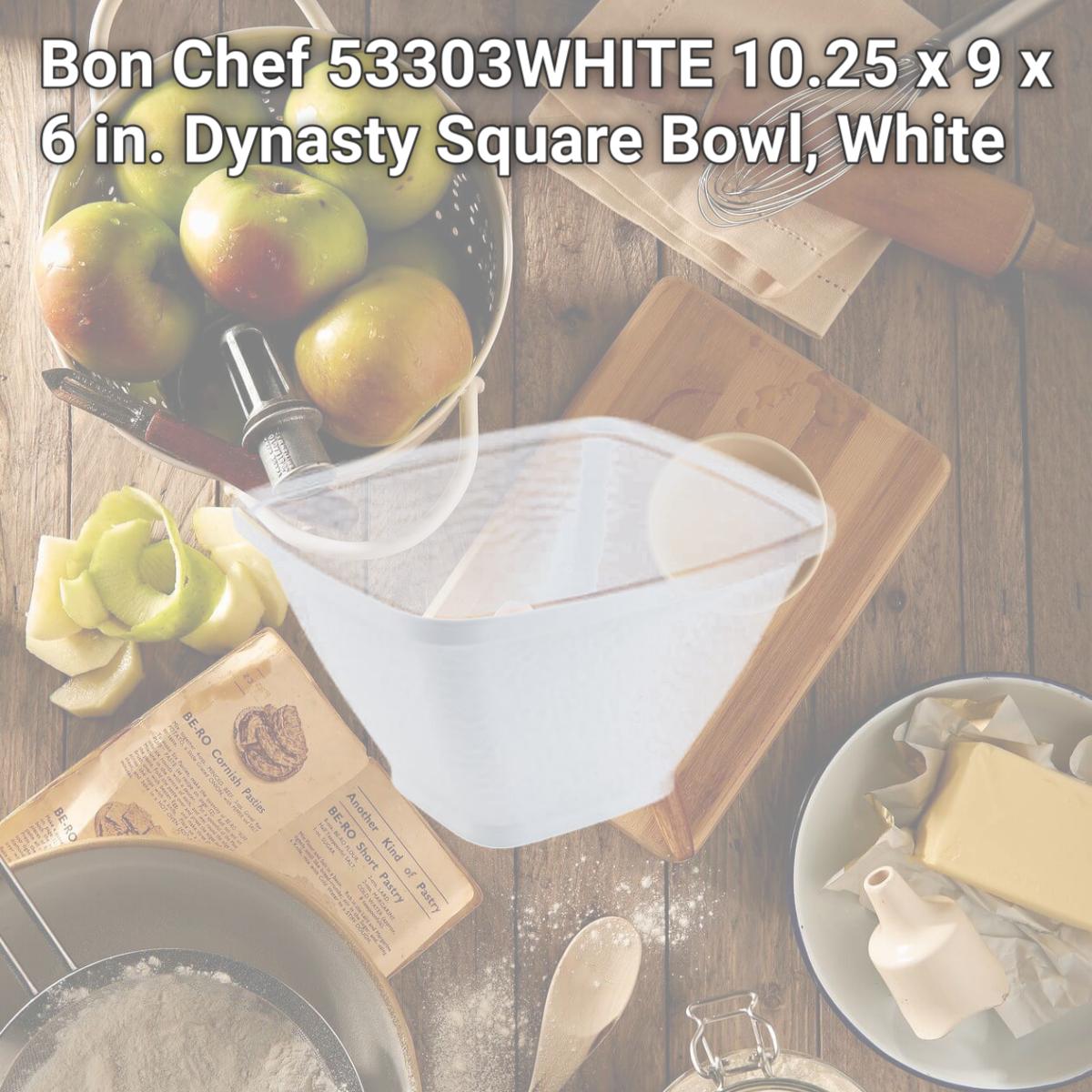 Picture of Bon Chef 53303WHITE 10.25 x 9 x 6 in. Dynasty Square Bowl, White