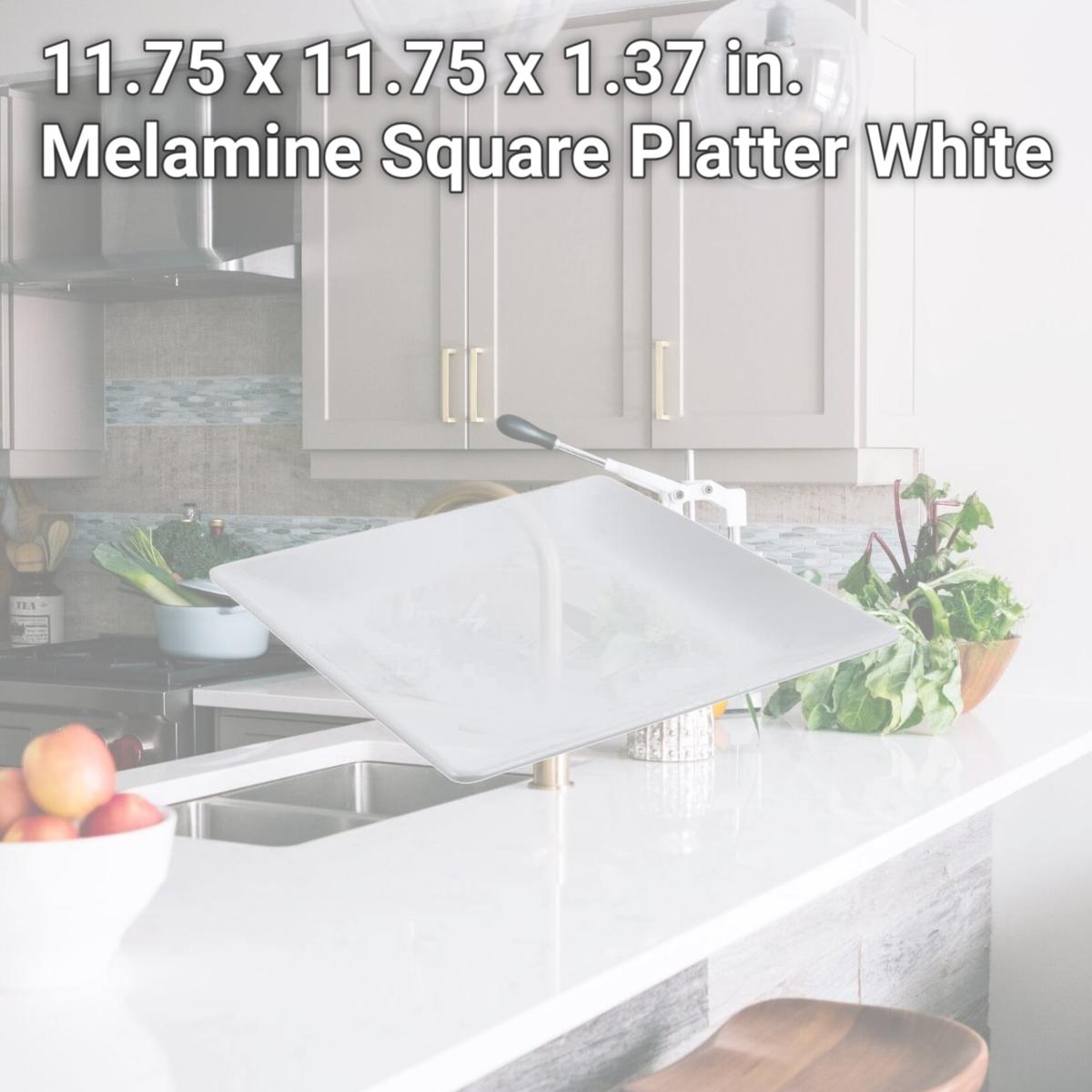 Picture of Bon Chef 53400WHITE 11.75 x 11.75 x 1.37 in. Melamine Square Platter, White