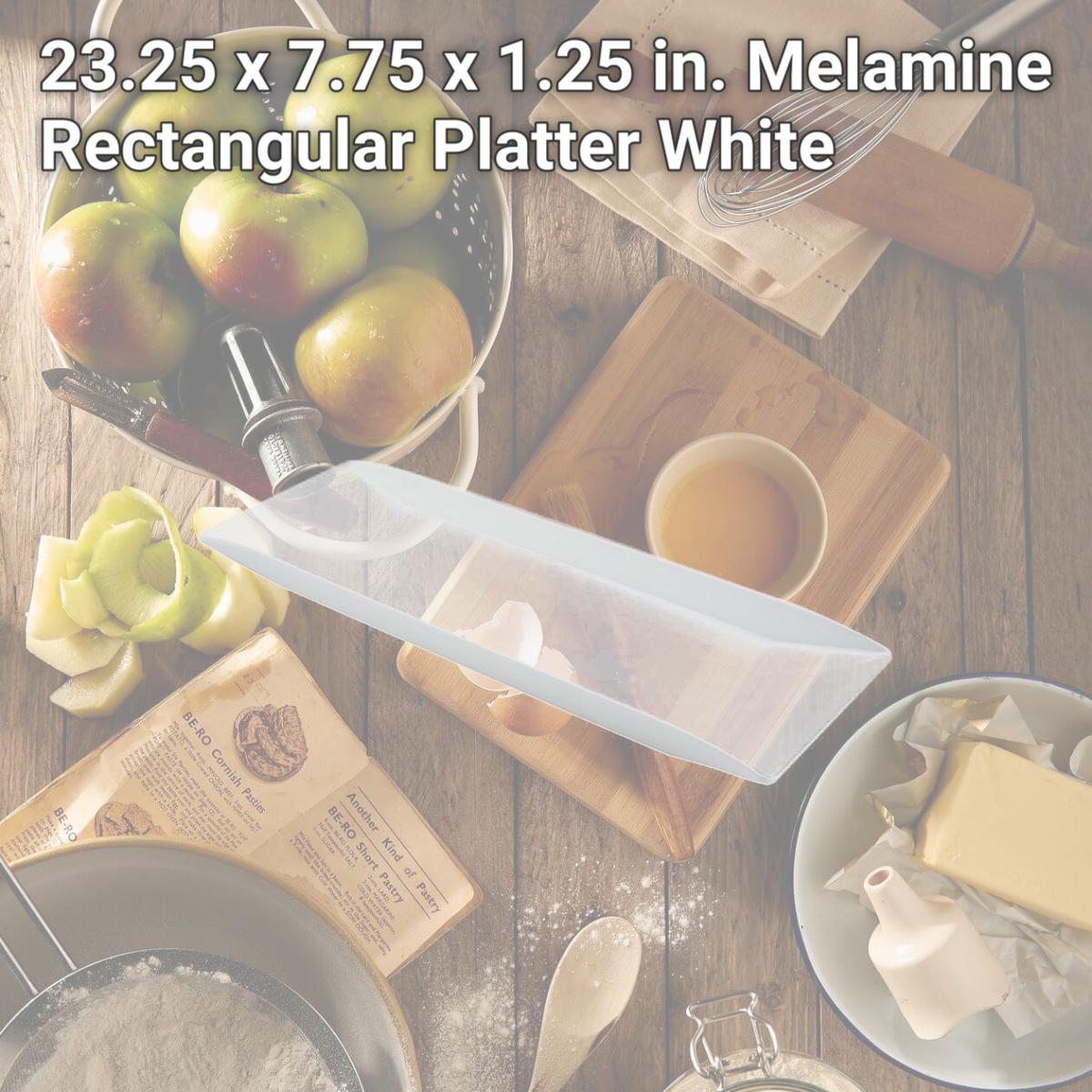 Picture of Bon Chef 53401WHITE 23.25 x 7.75 x 1.25 in. Melamine Rectangular Platter, White