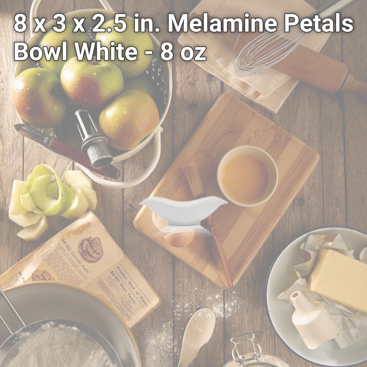 Picture of Bon Chef 53601White 8 x 3 x 2.5 in. Melamine Petals Bowl, White - 8 oz