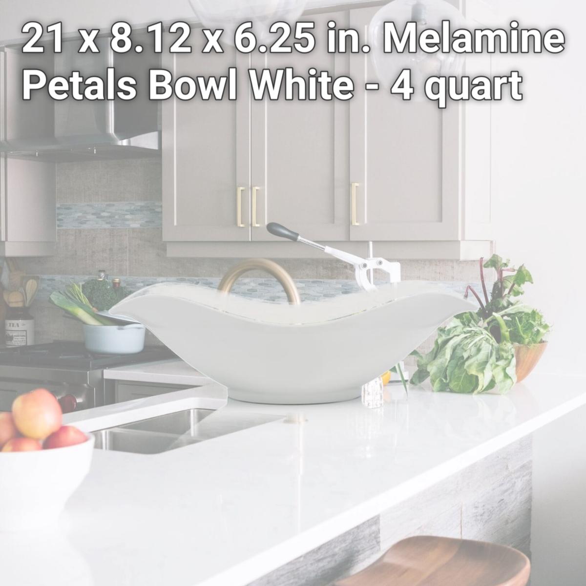 Picture of Bon Chef 53605White 21 x 8.12 x 6.25 in. Melamine Petals Bowl, White - 4 quart