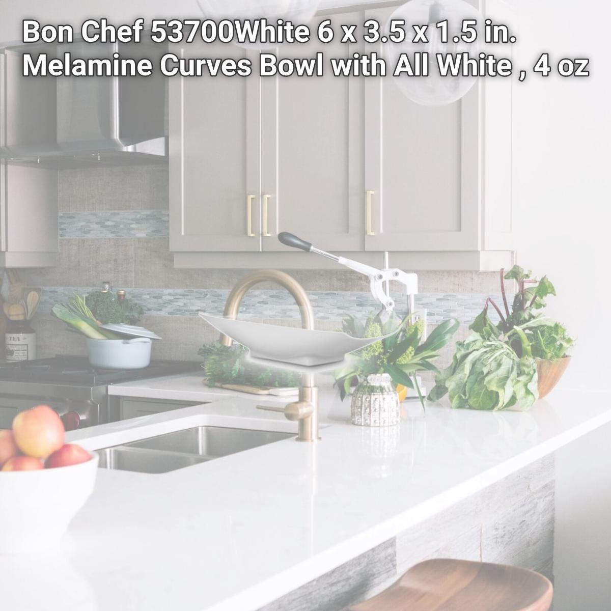Picture of Bon Chef 53700White 6 x 3.5 x 1.5 in. Melamine Curves Bowl with All White , 4 oz