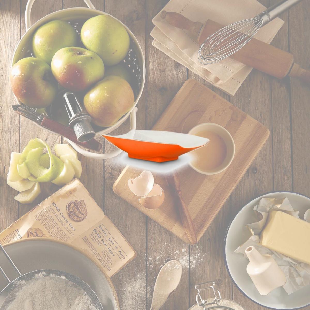 Picture of Bon Chef 53702-2ToneOrange 10.5 x 6.12 x 2.5 in. Melamine Curves Bowl with Orange Outside & White Inside, 24 oz