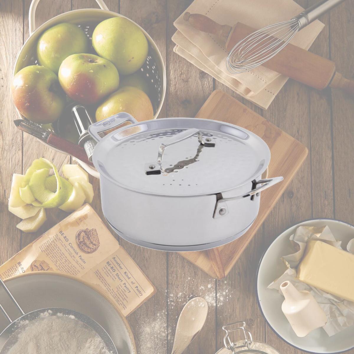 Picture of Bon Chef 60000HF 8.62 in. dia.Cucina Casserole Hammered with Lid, 3 quart