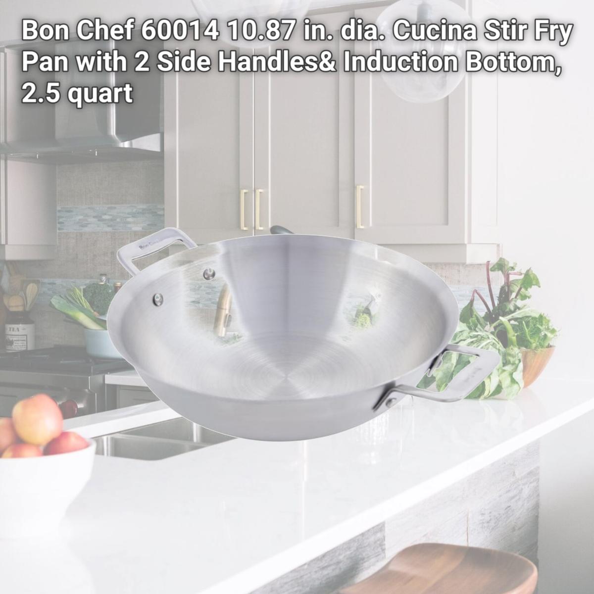 Picture of Bon Chef 60014 10.87 in. dia. Cucina Stir Fry Pan with 2 Side Handles& Induction Bottom, 2.5 quart