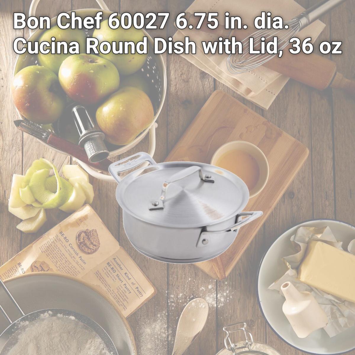 Picture of Bon Chef 60027 6.75 in. dia. Cucina Round Dish with Lid, 36 oz