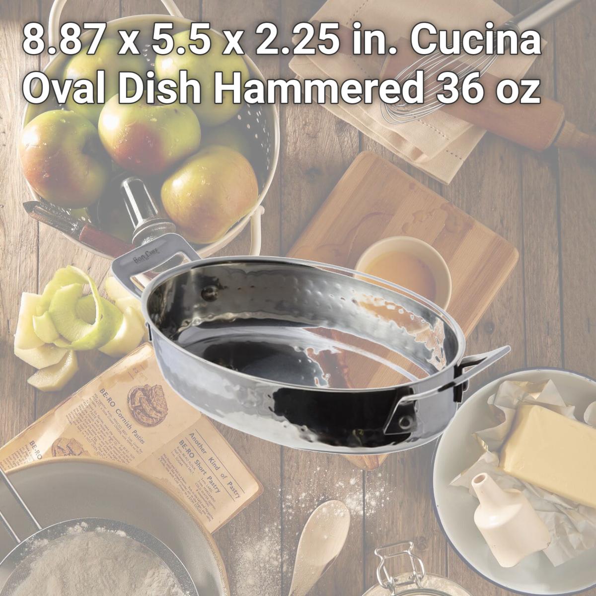 Picture of Bon Chef 60029HF 9.25 x 5.875 x 2.25 in. Cucina Oval Dish Hammered  36 oz