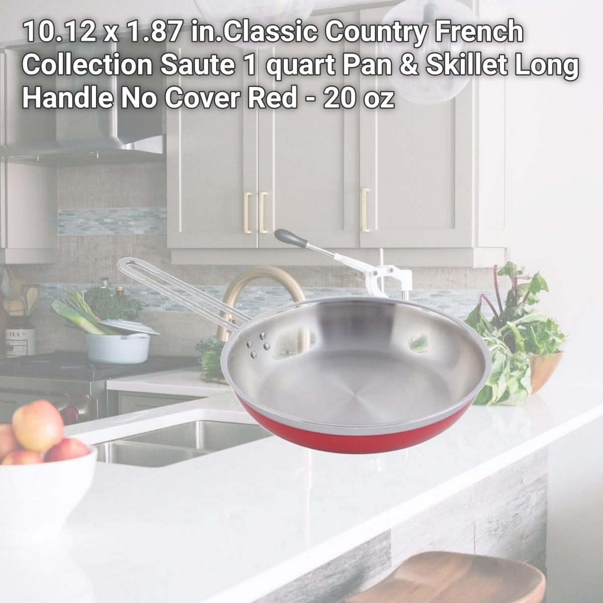 Picture of Bon Chef 60307RED 10.12 x 1.87 in.Classic Country French Collection Saute 1 quart Pan & Skillet Long Handle No Cover, Red - 20 oz