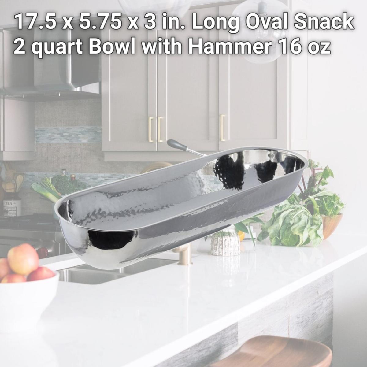 Picture of Bon Chef 61216 17.5 x 5.75 x 3 in. Long Oval Snack 2 quart Bowl with Hammer, 16 oz