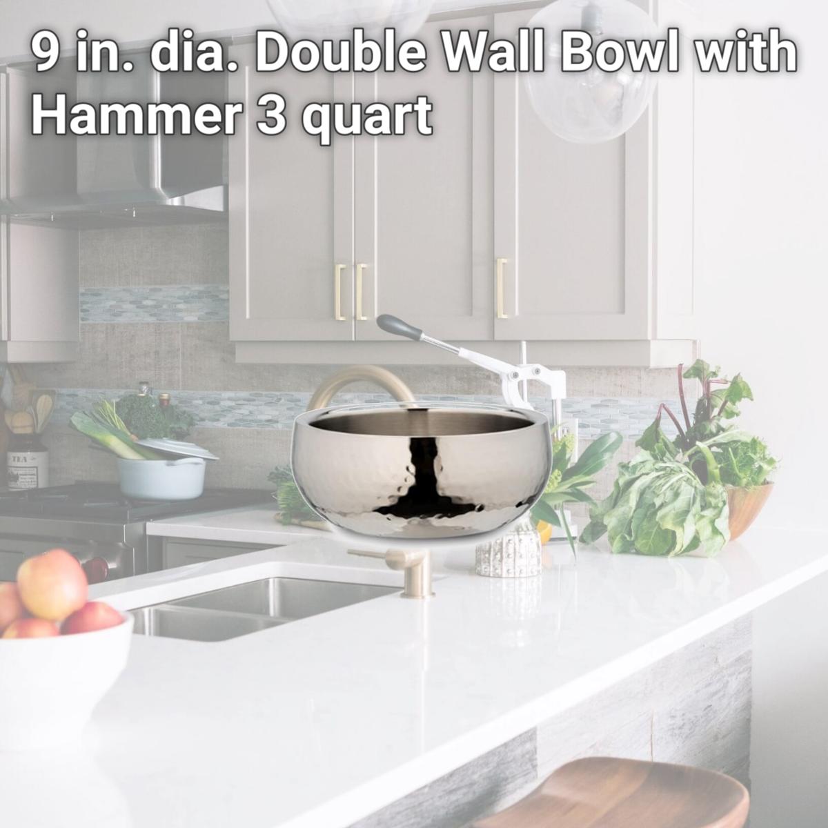 Picture of Bon Chef 61222 9 in. dia. Double Wall Bowl with Hammer, 3 quart
