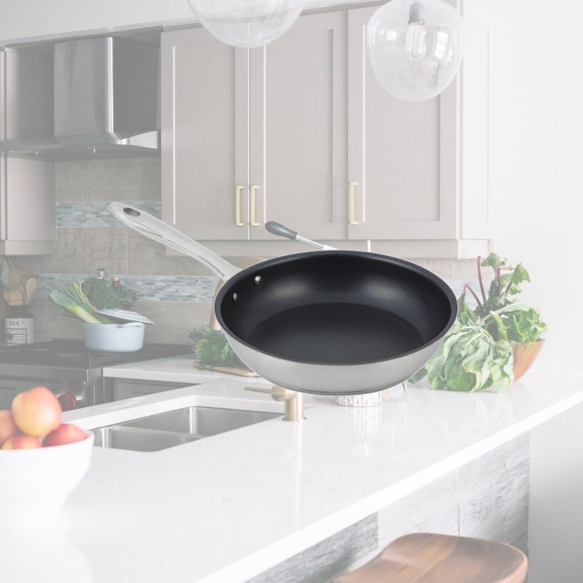 Picture of Bon Chef 61276 9.75 in. Stainless Steel Induction Bottom Non Stick Omelet Pan