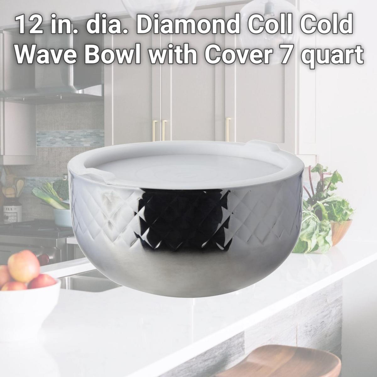 Picture of Bon Chef 9316DI 12 in. dia. Diamond Coll Cold Wave Bowl with Cover, 7 quart