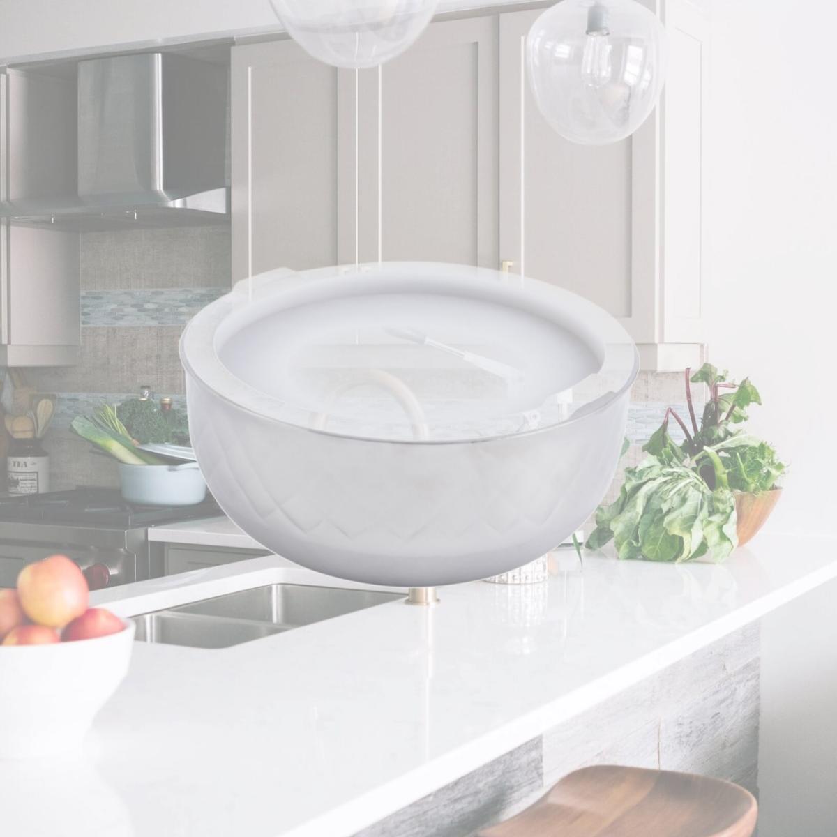 Picture of Bon Chef 9320DI 13.87 in. dia. Diamond Collection Cold Wave Bowl with Cover, 10 quart - 2 oz
