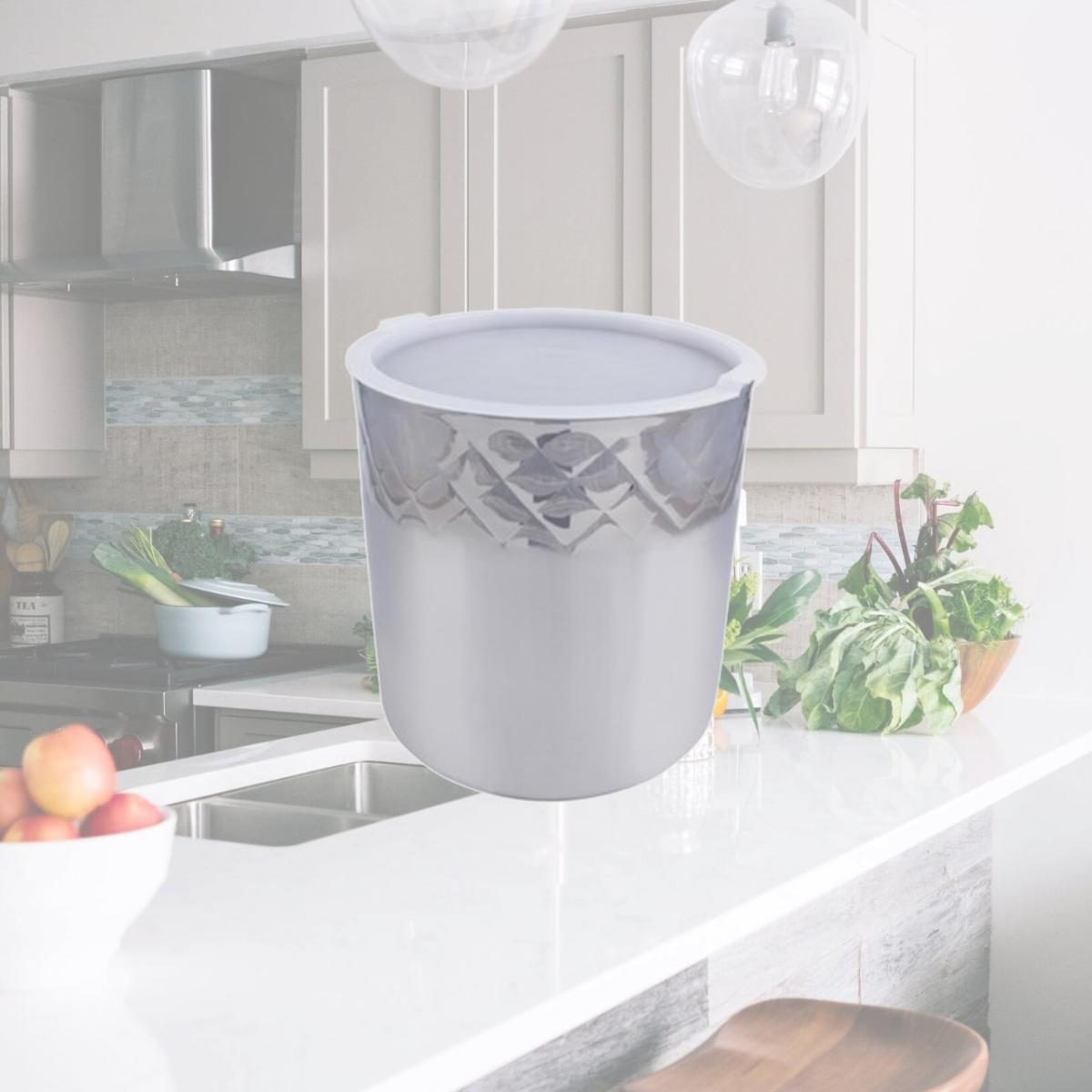 Picture of Bon Chef 9321DI 10.62 in. dia. Diamond Collection Cold Wave Ice Cream Container with Cover, 3 gal
