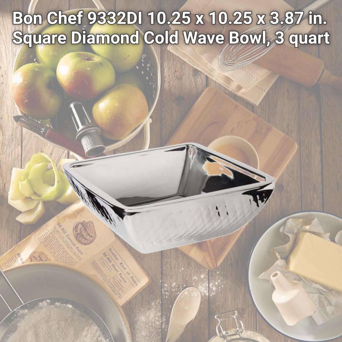 Picture of Bon Chef 9332DI 10.25 x 10.25 x 3.87 in. Square Diamond Cold Wave Bowl, 3 quart