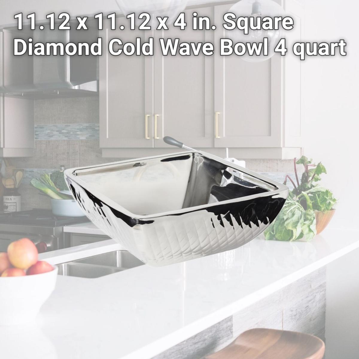 Picture of Bon Chef 9333DI 11.12 x 11.12 x 4 in. Square Diamond Cold Wave Bowl, 4 quart