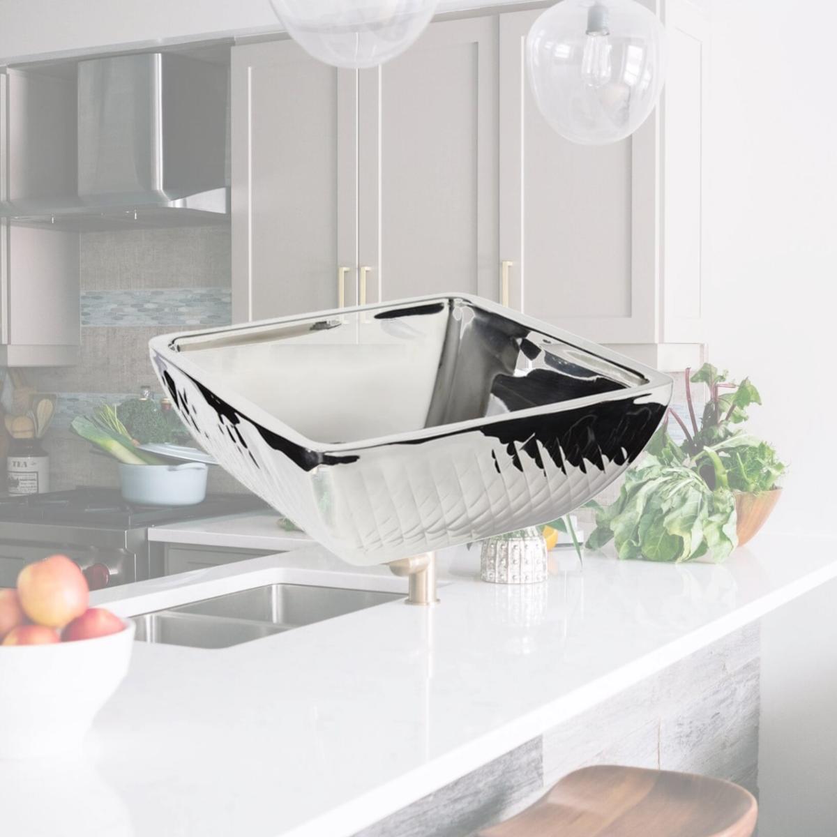 Picture of Bon Chef 9333DI 11.12 x 11.12 x 4 in. Square Diamond Cold Wave Bowl, 4 quart