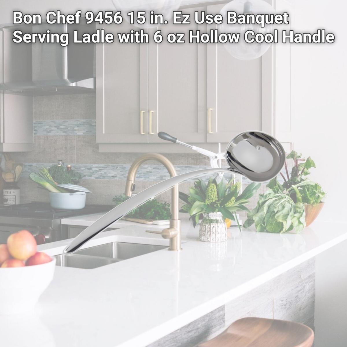 Picture of Bon Chef 9456 15 in. Ez Use Banquet Serving Ladle with 6 oz Hollow Cool Handle