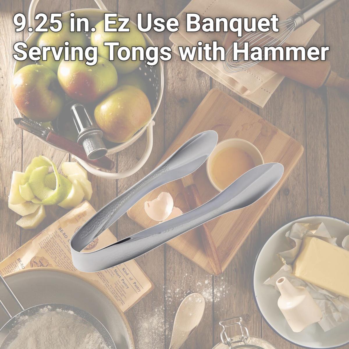 Picture of Bon Chef 9461HF 9.25 in. Ez Use Banquet Serving Tongs with Hammer