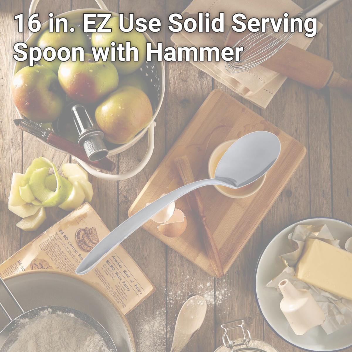 Picture of Bon Chef 9466HF 16 in. EZ Use Solid Serving Spoon with Hammer