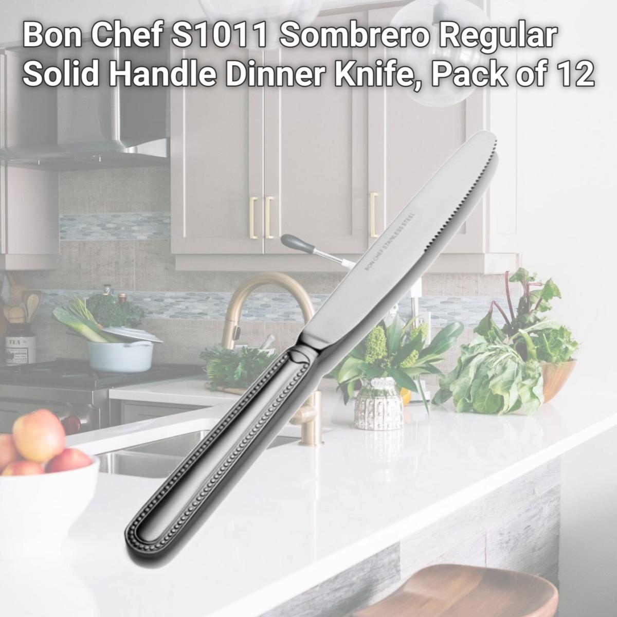 Picture of Bon Chef S1011 Sombrero Regular Solid Handle Dinner Knife, Pack of 12