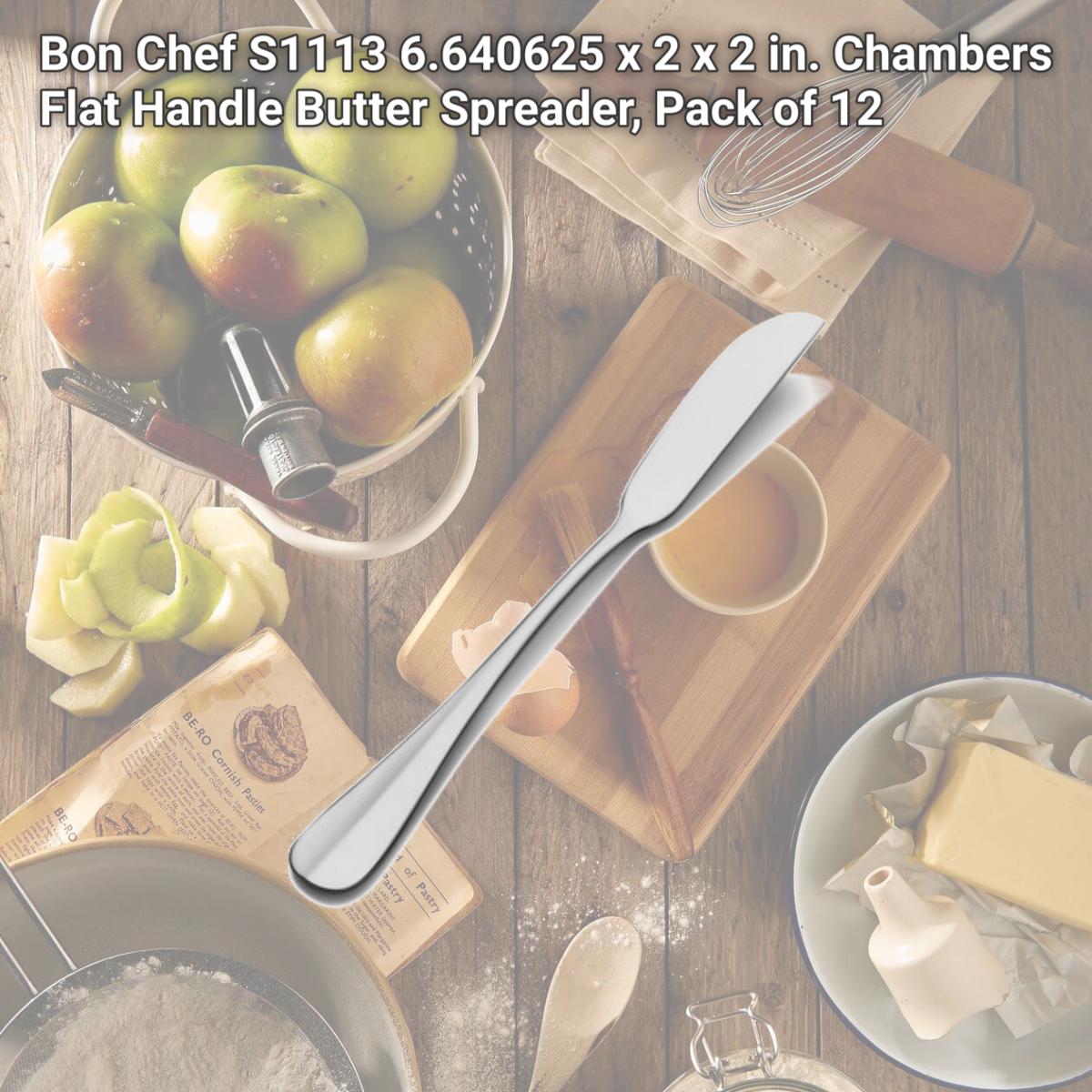 Picture of Bon Chef S1113 6.640625 x 2 x 2 in. Chambers Flat Handle Butter Spreader, Pack of 12