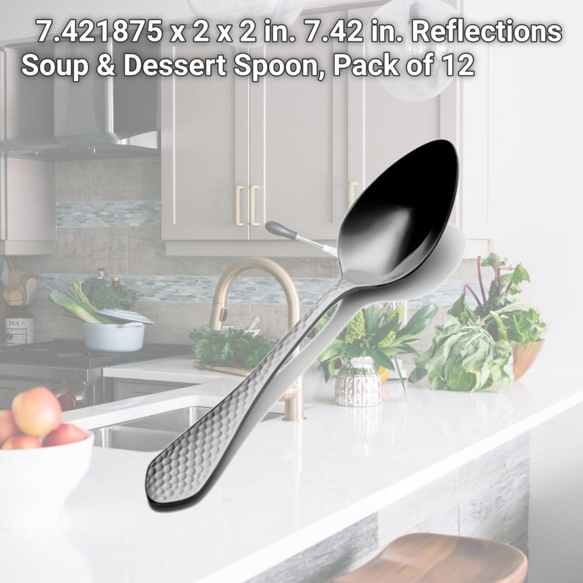 Picture of Bon Chef S1203 7.421875 x 2 x 2 in. 7.42 in. Reflections Soup & Dessert Spoon, Pack of 12
