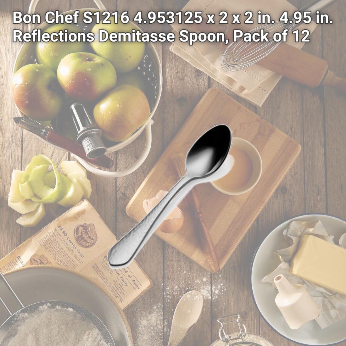 Picture of Bon Chef S1216 4.953125 x 2 x 2 in. 4.95 in. Reflections Demitasse Spoon, Pack of 12