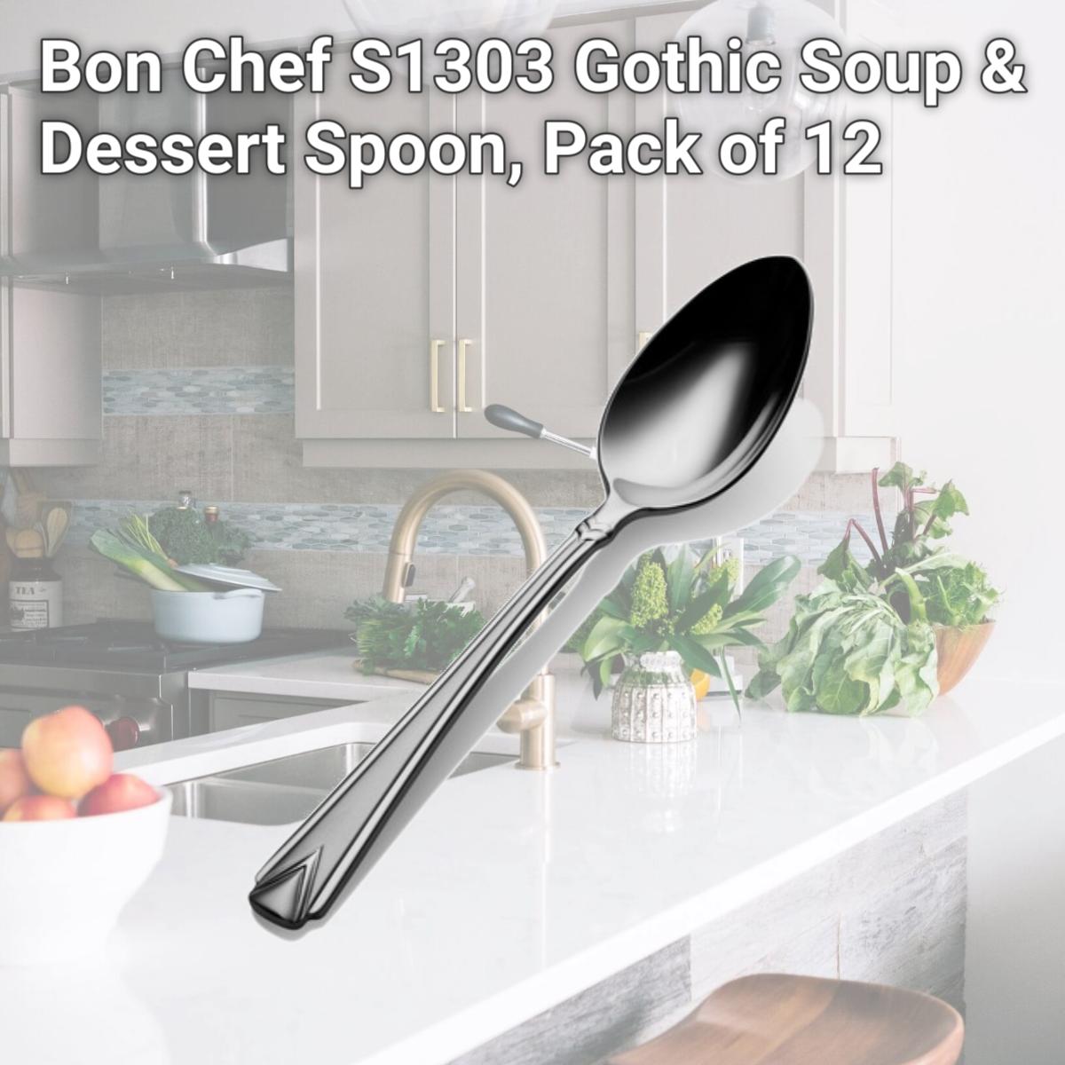 Picture of Bon Chef S1303 Gothic Soup & Dessert Spoon, Pack of 12