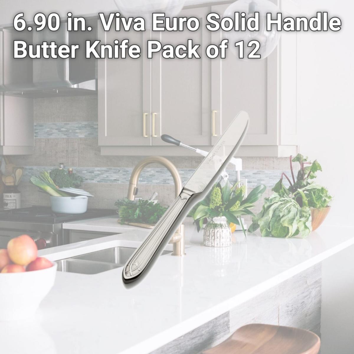 Picture of Bon Chef S1417 6.90 in. Viva Euro Solid Handle Butter Knife, Pack of 12