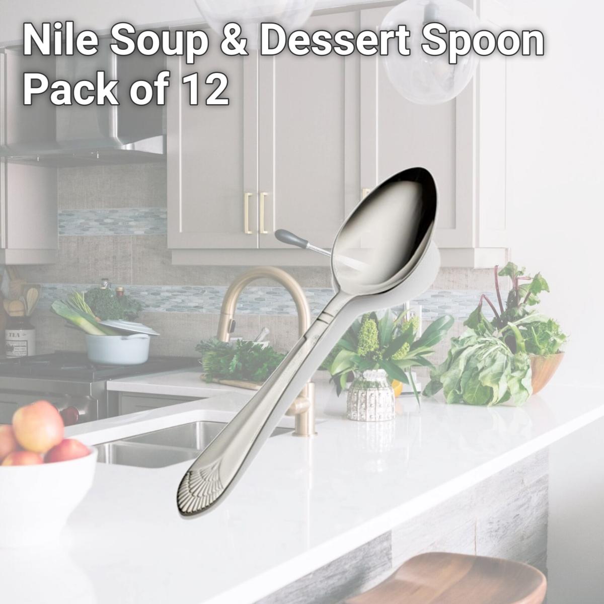 Picture of Bon Chef S1703 Nile Soup & Dessert Spoon, Pack of 12