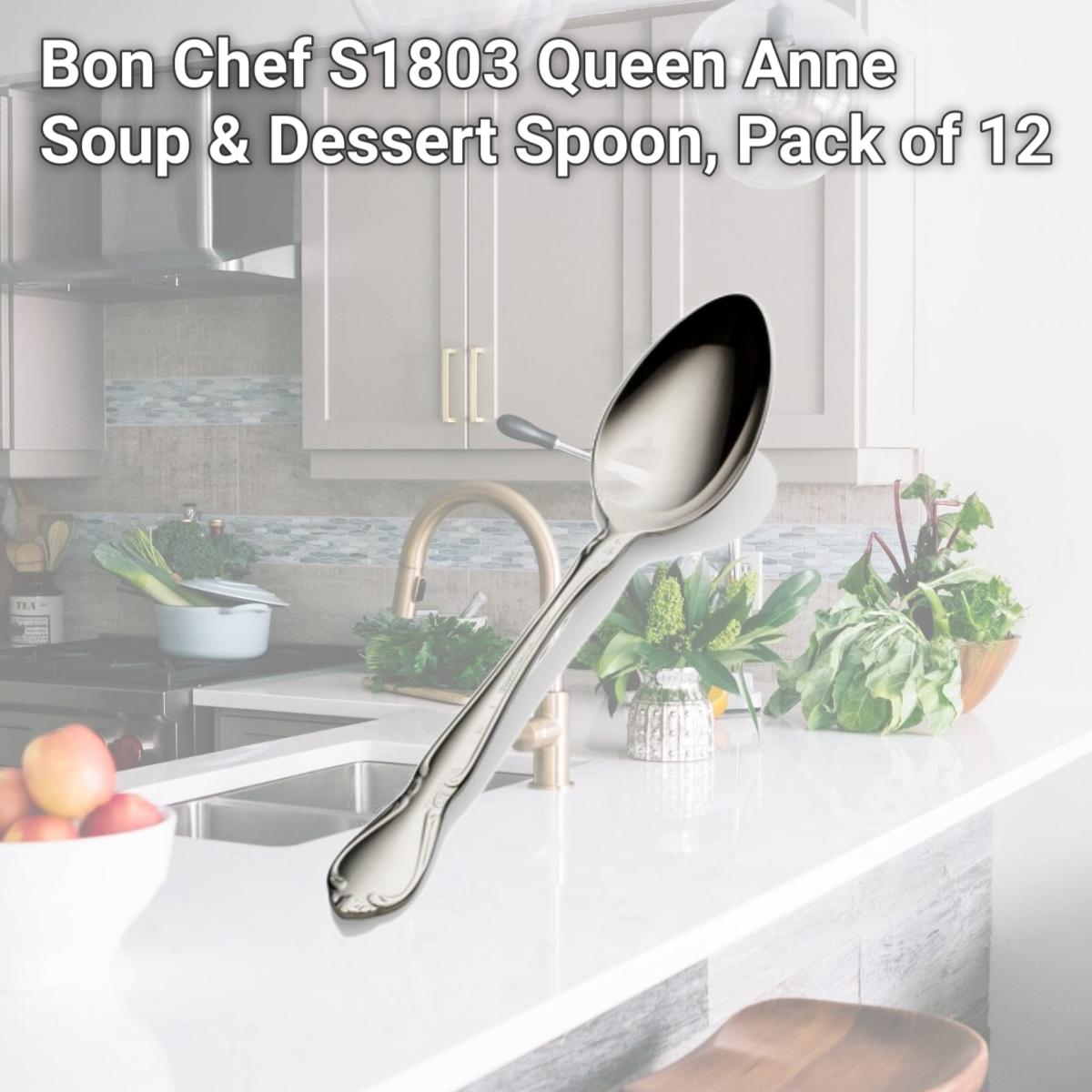 Picture of Bon Chef S1803 Queen Anne Soup & Dessert Spoon, Pack of 12