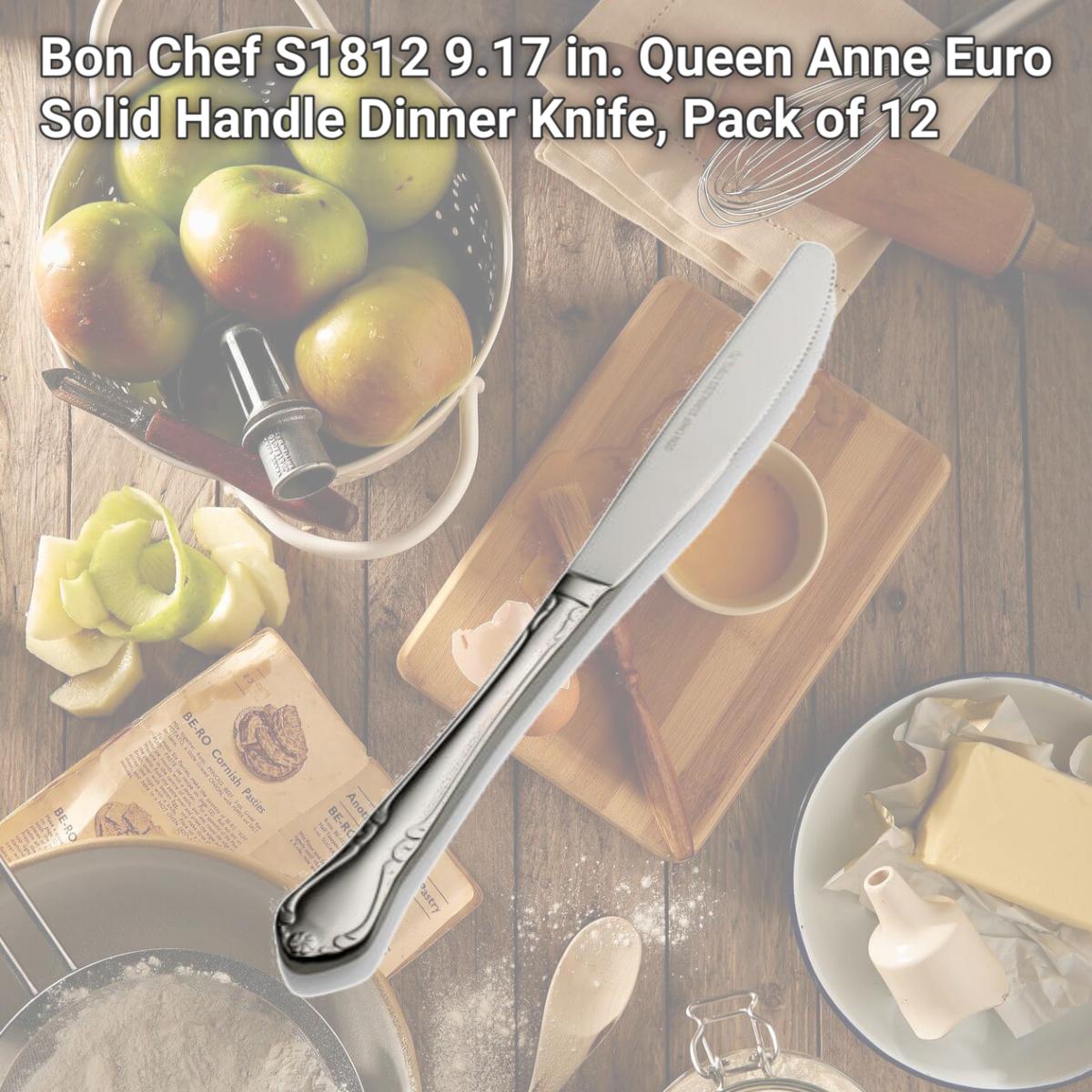 Picture of Bon Chef S1812 9.17 in. Queen Anne Euro Solid Handle Dinner Knife, Pack of 12