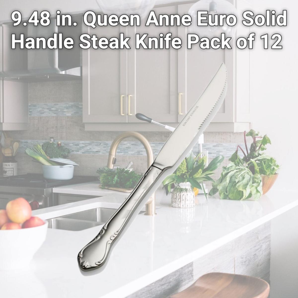 Picture of Bon Chef S1815 9.48 in. Queen Anne Euro Solid Handle Steak Knife, Pack of 12