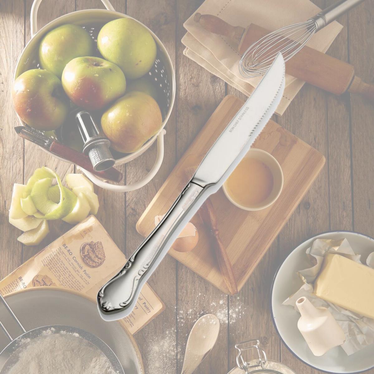 Picture of Bon Chef S1815 9.48 in. Queen Anne Euro Solid Handle Steak Knife, Pack of 12