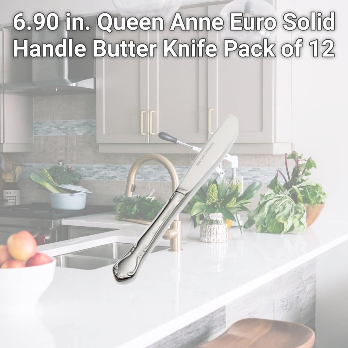 Picture of Bon Chef S1817 6.90 in. Queen Anne Euro Solid Handle Butter Knife, Pack of 12