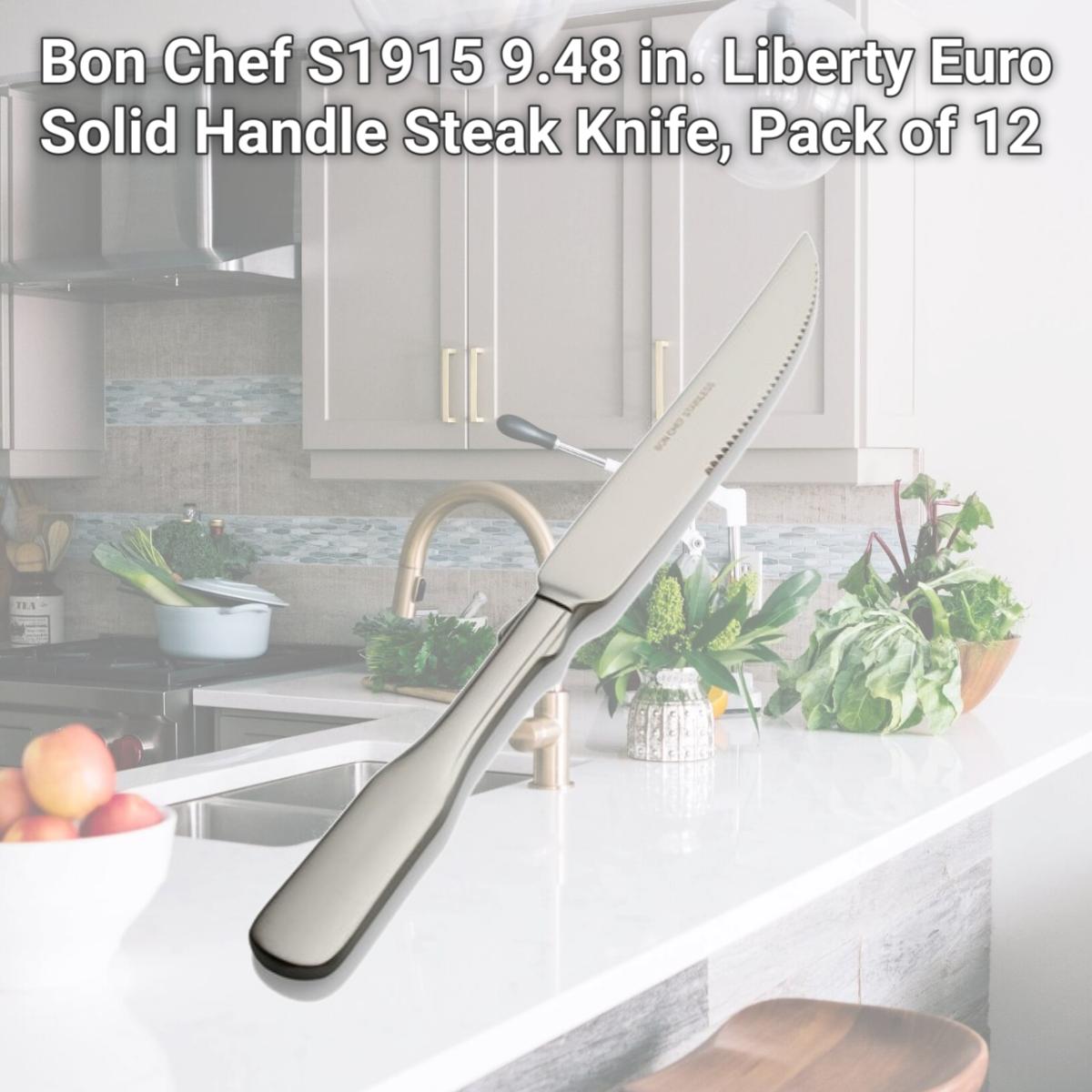Picture of Bon Chef S1915 9.48 in. Liberty Euro Solid Handle Steak Knife, Pack of 12