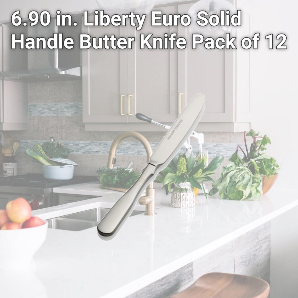 Picture of Bon Chef S1917 6.90 in. Liberty Euro Solid Handle Butter Knife, Pack of 12
