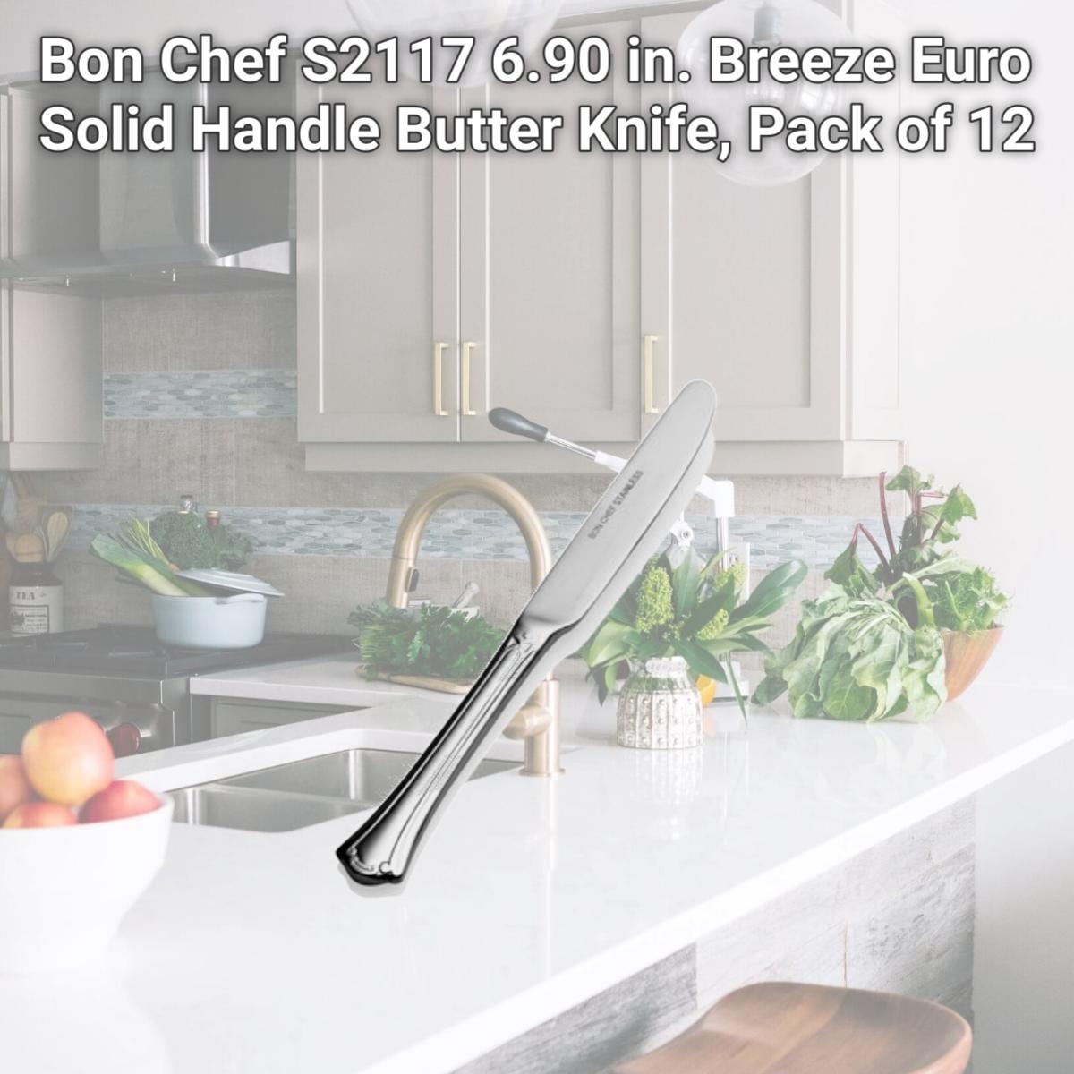 Picture of Bon Chef S2117 6.90 in. Breeze Euro Solid Handle Butter Knife, Pack of 12