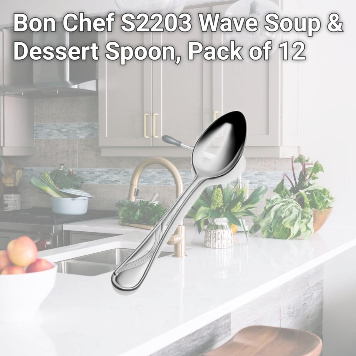 Picture of Bon Chef S2203 Wave Soup & Dessert Spoon, Pack of 12