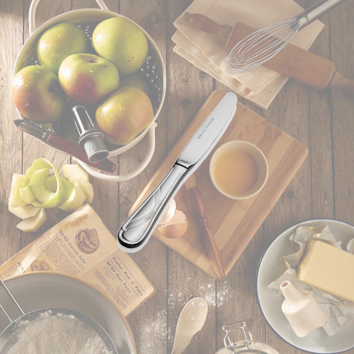 Picture of Bon Chef S2217 6.90 in. Wave Euro Solid Handle Butter Knife, Pack of 12