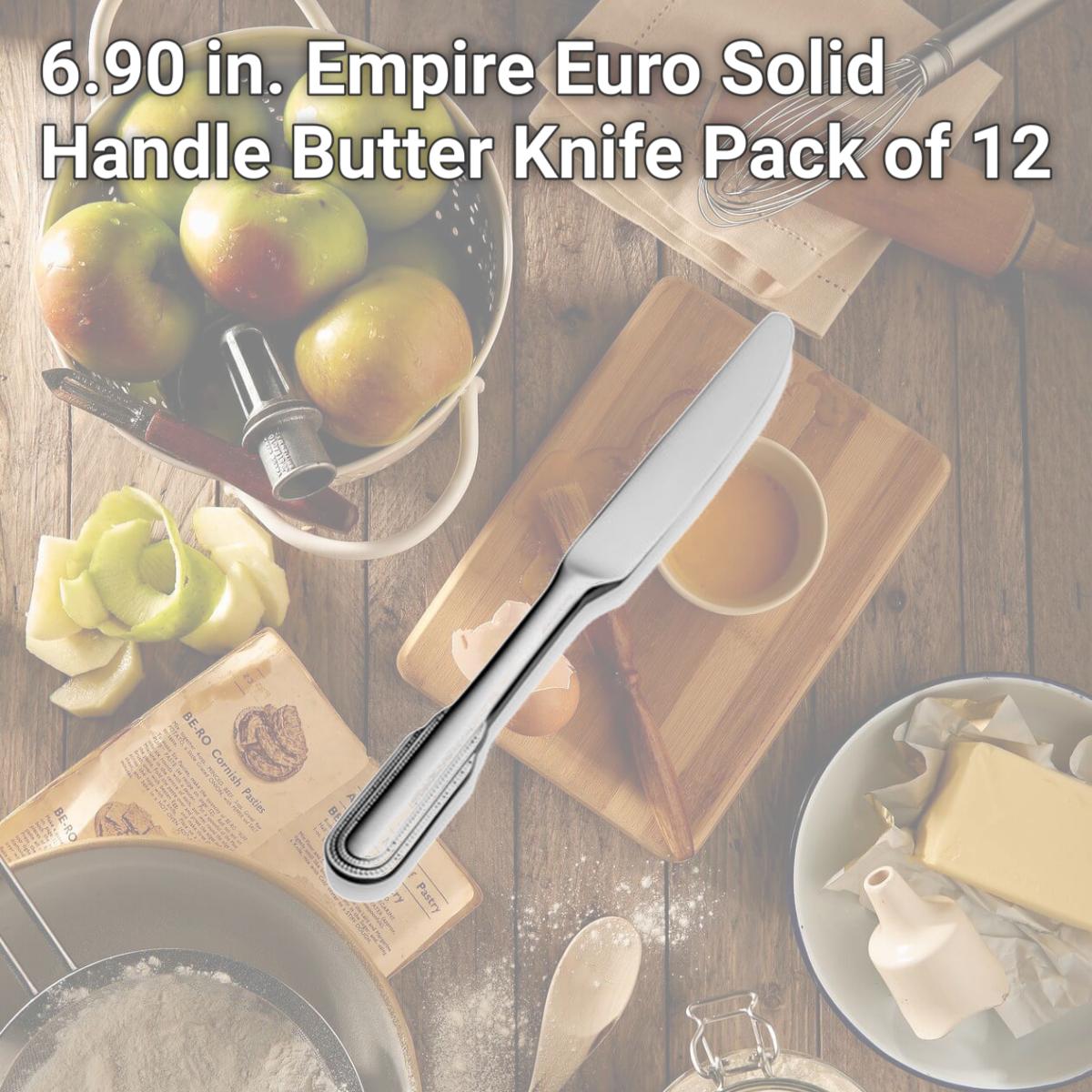 Picture of Bon Chef S2417 6.90 in. Empire Euro Solid Handle Butter Knife, Pack of 12