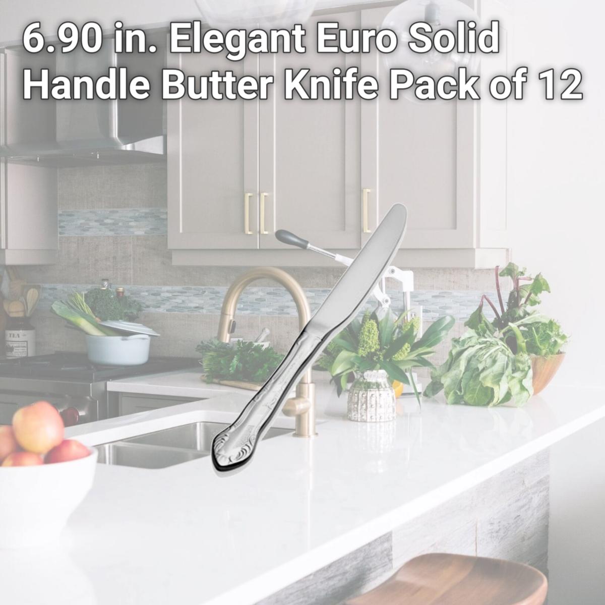 Picture of Bon Chef S2517 6.90 in. Elegant Euro Solid Handle Butter Knife, Pack of 12