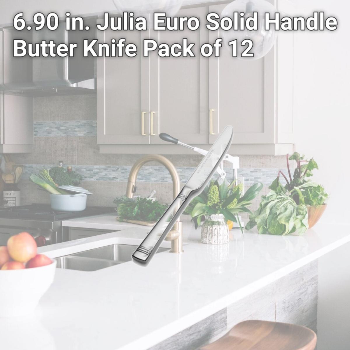 Picture of Bon Chef S2617 6.90 in. Julia Euro Solid Handle Butter Knife, Pack of 12